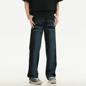 Mäns jeans 2024 färgad tvättad orolig high street amerikansk mode hip hop lossa raka byxor