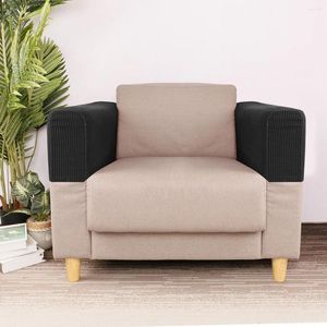 Pokradzki krzesełka 2PCS Universal Elastyczna sofa osłona podłokietnika proste ręczniki boczne tkanina ochronna do biura domowego (czarny)