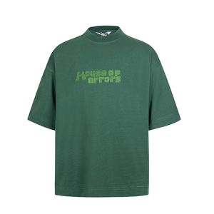 2024 sommar överdimensionerad broderi t shirt män kvinnor grön tee bomull t-shirt