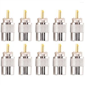 Kaşık 10pcs rf konektör uhf erkek rg8 rg58 kablo pabucu anten pl259