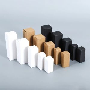 Tändare 20/50 st rektangulär läppstift kosmetik parfymflaska eteriska oljeförpackningar Black White Kraft Paper Box Wholesale