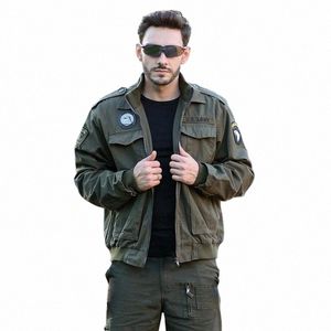 Estilo do exército Slim Outdoor Pure Cott Flight Men Jacket Bomber Jacket Homens Jaqueta de Inverno Militar o9Co #