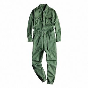 Mäns LG Sleeve Pockets lastjoggare Jumpsuits Casual Overalls Coveralls kostymbyxor Black Army Green Khaki H5ta#