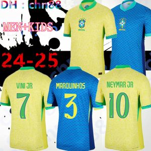 Brazils 2024 Copa America Cup Soccer Jerseys Camiseta de Futbol Paqueta Raphinha Football Shirt Maillot Marquinhos Vini Jr Brasil Richarlison Men Kids Woman Neymar