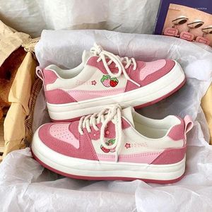 Casual Shoes Pink Women Vulcanize Platform Sneakers Vintage Sports Tennis Female Flats Cute Lolita School Korean