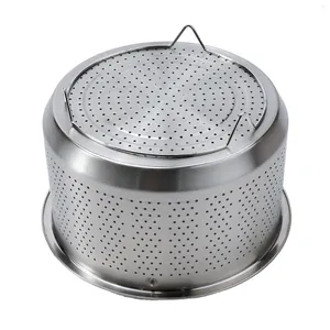 Caldeiras duplas cesta de vapor, pote de jantar para panela de pressão vapor prata aço inoxidável 1 peça alça de silicone para cozinha doméstica