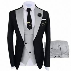 Anzug Weste Hosen 3 Stück Set / Fi Neue Herren Casual Boutique Busin Unregelmäßige Weste Anzüge Blazer Jacke Mantel Hose B17i #