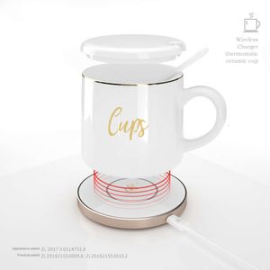 Wireless Charging Smart Warm Portable Coffee Heater Warmer Constant Temperature Cup Heating Mugs Coaster Er er