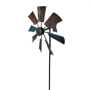 Dekoracje ogrodowe z palikiem Gift Windmill Backyard Lawn DIY Tool Metal Wind Spinner Patio Outdoor Decor Whirligig Trwała łatwa instalacja
