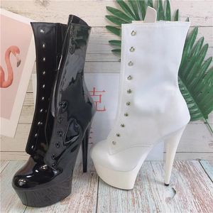 Dansskor visar låg 15 cm högklackade skor/korta stövlar Lady Bar Stage High Heels Ankel