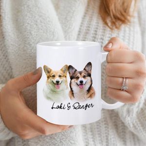 Tassen Personalisierte Haustier Hund Tasse Made Stoare Kaffee Geschenk für Familie DIY 11 Unzen Benutzerdefinierte PO Name Logo Tassen Paar Frauen