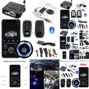 Universal Auto Remote Start Stop Kit Bluetooth Mobiltelefon App Control Engine Tändning Öppna stammen PKE Keyless Entry Car Alarm