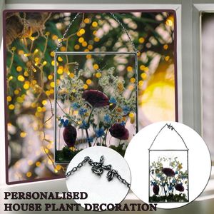 Dekorativa blommor ljuskrona delar koppar glas kolibri hängande prydnad buketter akryltorkade blomma stort