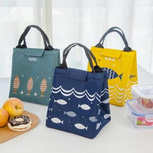 Förvaringspåsar japansk stil termisk väska aluminium folie isolering påse mat picknick färsk stor kapacitet lunch för kvinnor barn
