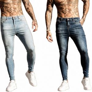 new Streetwear Men's Stretch Jeans Casual Men's High-end Solid Color Slim Fit Skinny Pants Fi Sports Jogging Harajuku Pants F0m8#