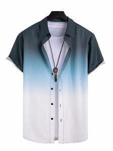 Camisa de 3 cores impressão verão nova camisa havaiana de manga curta masculina 2023 camisa de praia casual masculina oversized 5xl c4nu #