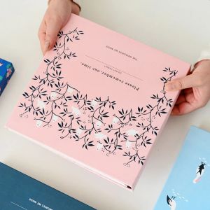 Album 5/6 tum blommönster Fotoalbum Baby Family Scrapbook Albums Wedding Memory Photo Book Home Decorative Picture Case Ny