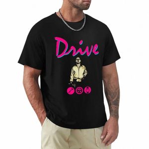 Drive Movie T-Shirt, Schwarz, Sommerkleidung, einfarbig, Herren-Cott-T-Shirt 63UJ#