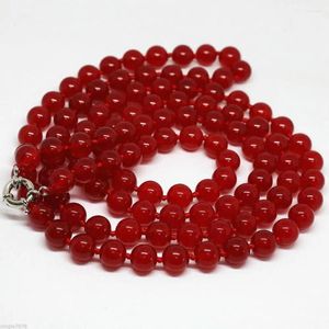 Pendants Stunning Long 33" 8mm Round Natural Red Ruby Gemstone Beads Necklace