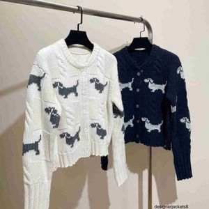 디자이너 Nanyou 여자 의류 라이브 지불 고 주문 TB 홈 Jacquard Cardigan 스웨터 가을과 겨울 새로운 두꺼운 니트 여성 스웨터 g9h1