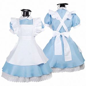 Anime Lolita French Maid Apr Fancy Dres Cosplay Sky Blue Halen Party Dr Up Lolita Dres Outfits para mulheres E4sX #