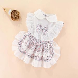 Vestuário para cães verão lolita vestido de algodão roupas para animais de estimação traje atacado roupas maltês shih tzu yorkie chihuahua gota