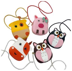 Baby Kids cute pig owl modelling purse INS girls boys PU leather single shoulder mini bag personality children cartoon wallet Q2153