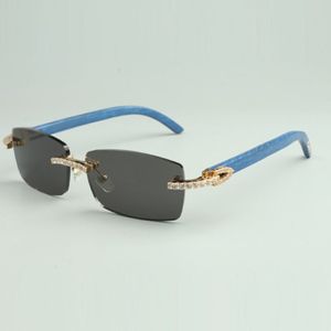 endlesses diamonds sunglasses 3524012 with natural blue wooden legs and 56mm lenses251y