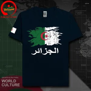 Herr t-skjortor vintage rivna algerie flaggskjorta män roliga nödställda grunge algeriska land nationella t-shirt nation team tshirt camisas