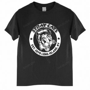 Verão t-shirt homens marca teeshirt cor sólida novidade Stray Cats Men's Estabelecido 1979 Slim Fit T-shirt Mens T-shirt tamanho Euro m5aM #