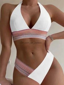 Women's Swimwear Halter High Cut Bikini 2024 Swimsuit Women Padded Swimwear Female Bathers Bathing Swimming Swim Suit Beachwear T240328