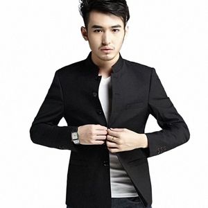 mens Stand Collar Suits Slim Fit Solid Fi Chinese Tang Suits Gentlemen Stylish Casual Suits Set Men Outwear FS-106 l9fs#