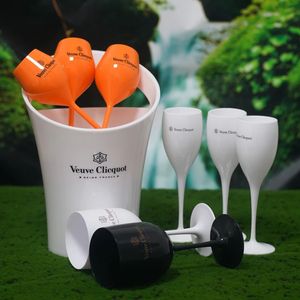 Veuveclicquot Round Ice Bucket med svalare vin Transparent dryck Tub Champagne Cocktail Bar Restaurant Pub 240315