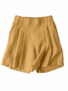 women Summer Shorts Pant ZANZEA Fi Elastic High Waist Solid Color Pantal Elegant Casual Beach Holiday Palazzo Turnip 2024 g6p6#