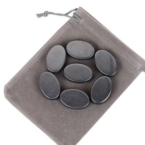 Miniatures Hematite Palm Stone 30*20 Crystal Mineral Chakra Set Gift Bag Oval Worry Stones Natural Tumbled Stone Reiki Healing Home Decor