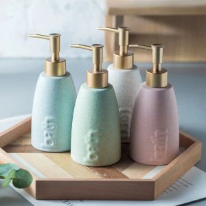 Dispenser Creativo Ceramica Disinfettante per le mani Pressa Bottiglia Hotel Toilette Shampoo Bottiglia di lozione Dispenser di sapone portatile Accessori per il bagno Nuovo