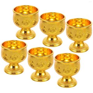 Bicchieri usa e getta Cannucce 6 pezzi Il sacro per il Buddha nella sala ancestrale Tazza per offerta d'acqua Bicchieri da whisky Forniture multifunzione