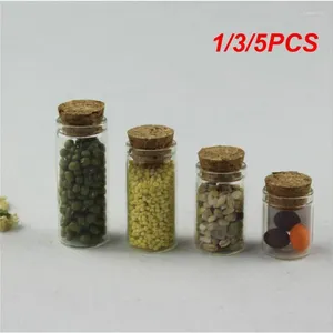 Storage Bottles 1/3/5PCS 2.5ml To 60ml Flat Bottom Lab Glass Test Tube With Cork Stoppers Sealed Can Tank