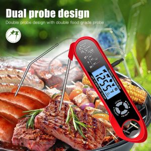 Mätare Digital mattermometer Instant Läs kötttermometer för matlagning BBQ Grilling rökning bakning, kalkon, mjölk med dubbel sond