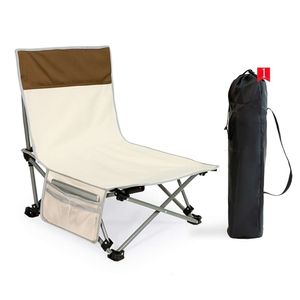 Cadeira reclinável portátil de 1 unidade, cadeira de acampamento ao ar livre com estrutura de metal
