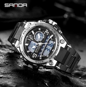 Armbanduhren Sanda Men039S Sportuhr Militär Quarz G Stil Wasserdicht S Shock Led Digital Relogio Masculino7843455