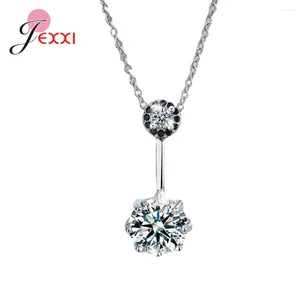 Catene Arrivo Moda Stile Girasole Collana girocollo Gioielli Zircone lucido Pendenti in argento 925 Collane Catena Regalo di compleanno