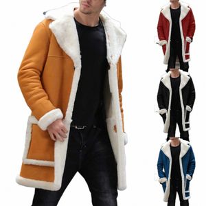 lapel päls krage fleece foder vinterjacka män vindtät var varm parka kappa manliga utomhuskläder lg förtjockar ytterkläder cardigans w1sd#