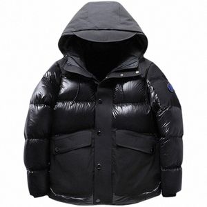 men's Hooded White Duck Puffer Jacket Windproof Thicken Thermal Luxury Glossy Down Coats Outdoor High Quality Down Parkas t6of#