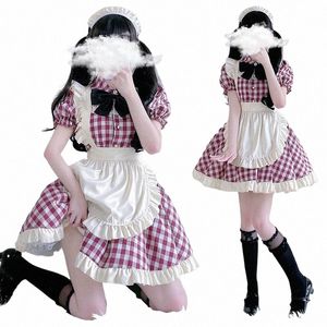 empregada doméstica Cosplay Cute Cat Series Lolita Tartan Dr Clássico Oktoberfest Roupas Disfraz Trajes Sevika Set Anime Roupas 27Bk #