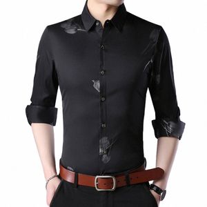 2023男性用の高品質のメンズシャツ衣服韓国語fi lgスリーブシャツラグジュアリー博士服8836 R8bo＃