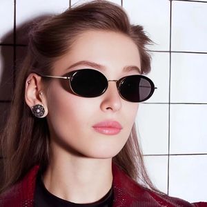 Solglasögon 2024 Trendy Oval For Women Retro Cat-Eye Design Luxury Small Round Frame Hypnotic2 UV400