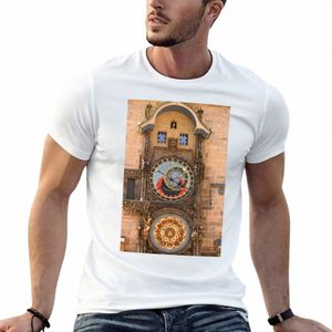 Zegar astromiczny Old Town Square Praguue Czech Republic T-shirt Szybkie suszenie plus wielkości Topy Śliczne topy zwykłe białe koszule mężczyźni P6HS#