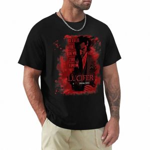 lucifer – Better the Devil you know – Zusammenarbeit mit SeedsOfLily T-Shirt Sommerkleidung schlichte T-Shirts Herren T-Shirt F4Z3#