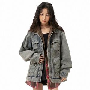 women's Spring Varsity Denim Jacket Korean Popular Clothes Ladies 2024 Pure Cott Blue New in Jackets for Women Clothing Female 25Hd#